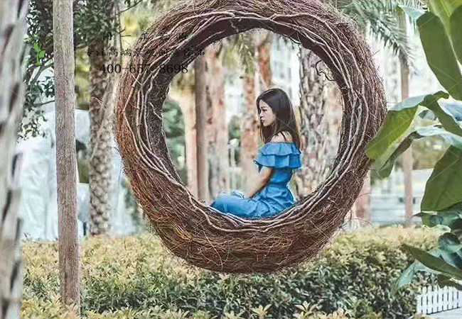 網紅藤編掛式鳥巢造型