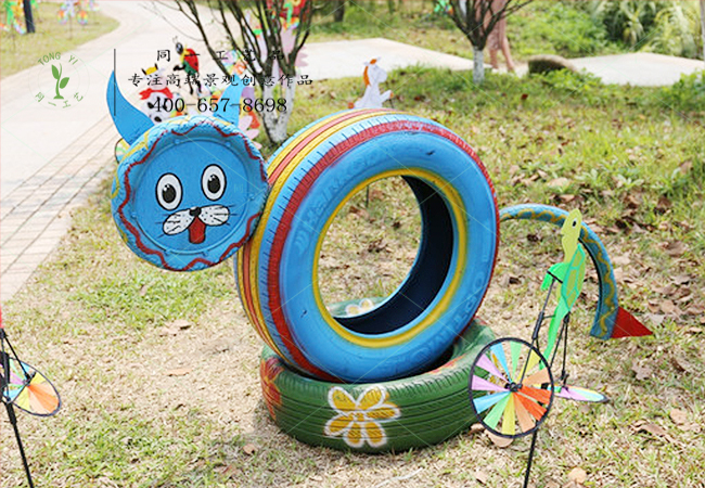 輪胎工藝品動物造型