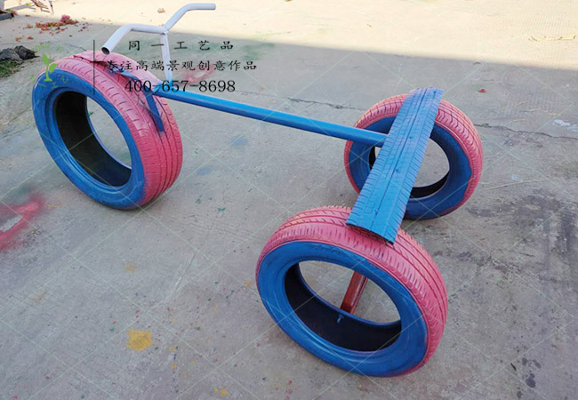 輪胎工藝品三輪車造型